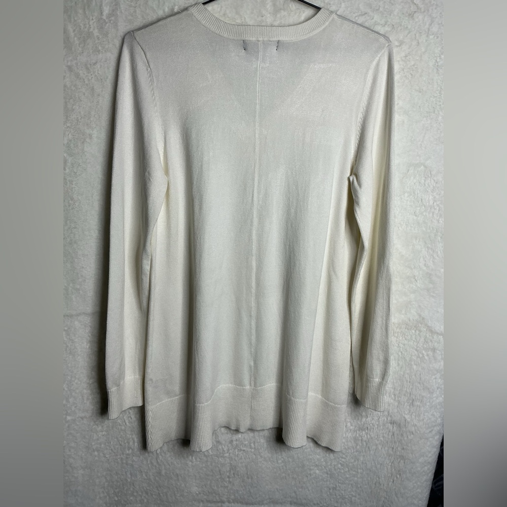DKNY Off-White V-Neck Sweater size M - Picture 4 of 13